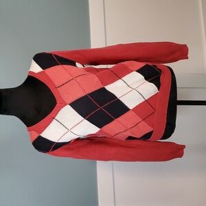 IZOD Golf Argyle Sweater Sz S Cotton